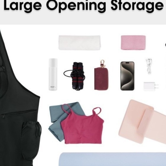 Jauna jogas soma ar lielu atvērumu, gara rokassoma, jogas paklājiņa kronšteina soma ar ūdensnecaurlaidīgu mitro kabatu un aukliņas formas ūdens pudeles maisiņu