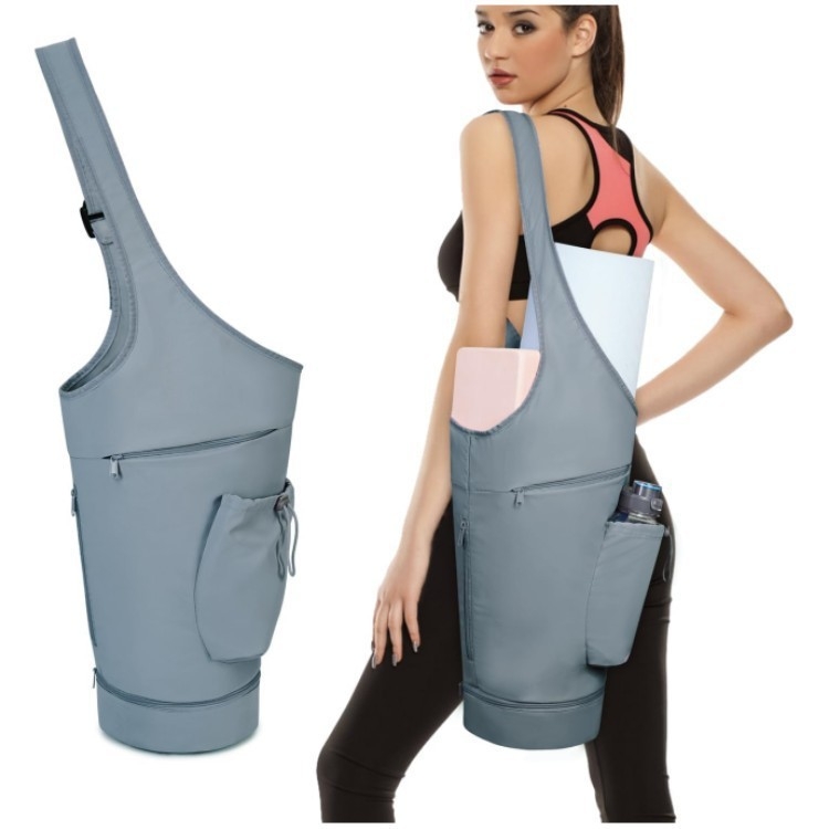 Jauna jogas soma ar lielu atvērumu, gara rokassoma, jogas paklājiņa kronšteina soma ar ūdensnecaurlaidīgu mitro kabatu un aukliņas formas ūdens pudeles maisiņu