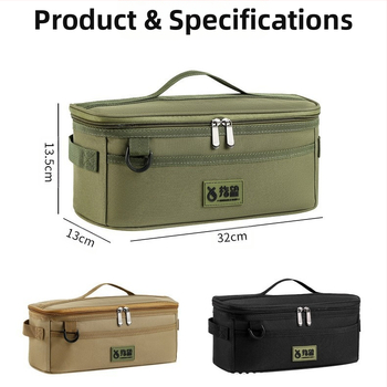 Kempinga stila ceļojumu kosmētikas soma, daudzfunkcionāla kempinga stila galda piederumi, virtuves piederumi, bļoda un irbulīši, kosmētikas soma, pārgājienu rīki, pārnēsājama soma