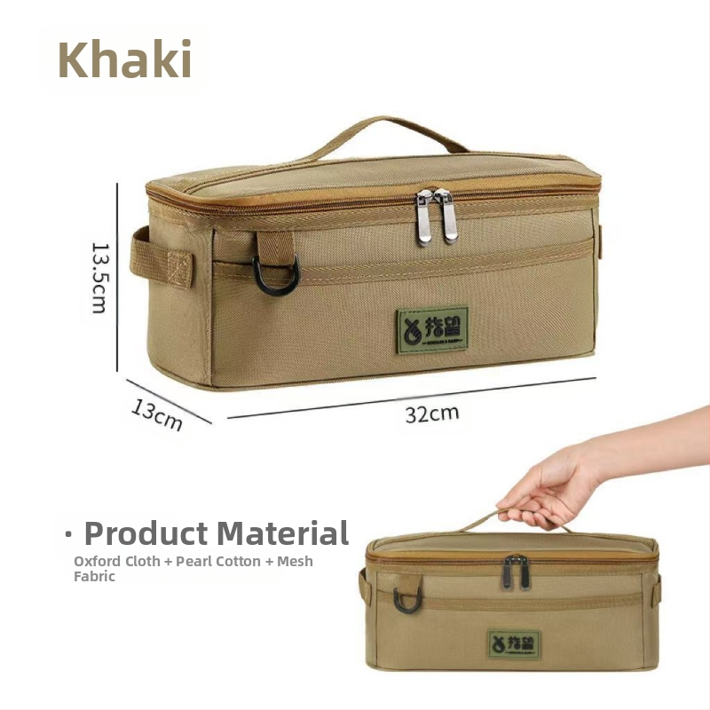 Kempinga stila ceļojumu kosmētikas soma, daudzfunkcionāla kempinga stila galda piederumi, virtuves piederumi, bļoda un irbulīši, kosmētikas soma, pārgājienu rīki, pārnēsājama soma