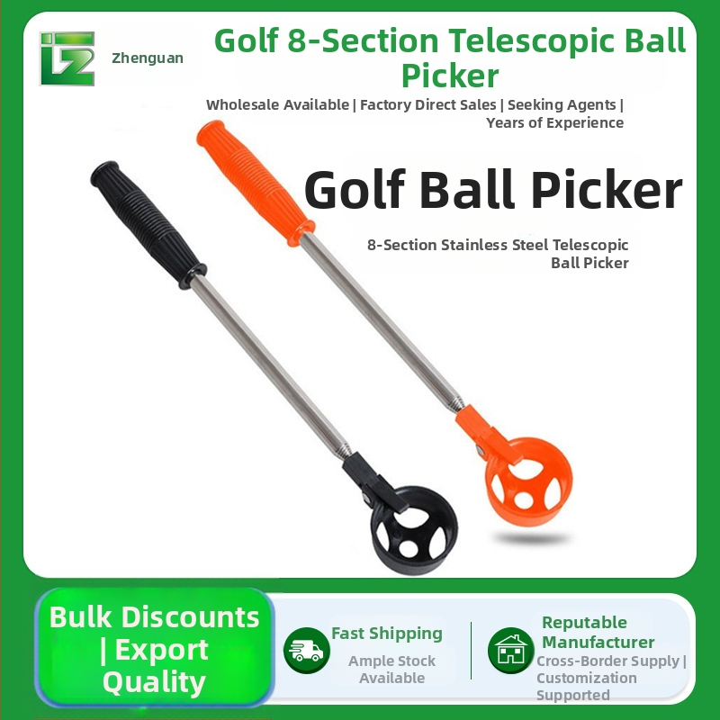 Tiesioginis gamyklinis tiekimas golfo 8 antenos kamuoliukų rinkiklis iš nerūdijančio plieno kamuoliukų rinktuvo klubo golfo reikmenys