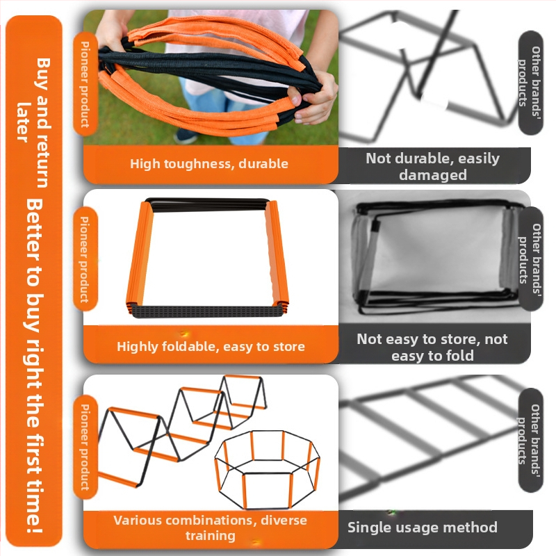 Многофункционална стълба за ловкост пеперуда, решетка за скок, стълба за скок, решетка за детски баскетбол, физическа футболна скорост, оборудване за тренировка с въжена стълба