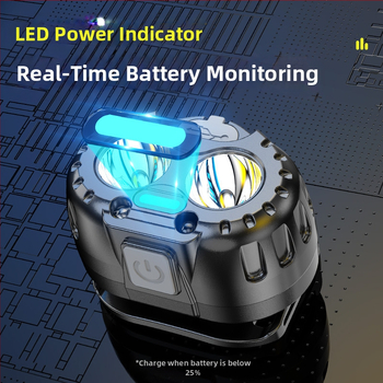 Piiriülene LED-multifunktsionaalne esitule välistingimustes kasutatav tugev valguskalastuskaevuri lamp pika akueaga USB-laadimisega kaasaskantav induktsioontulelatern