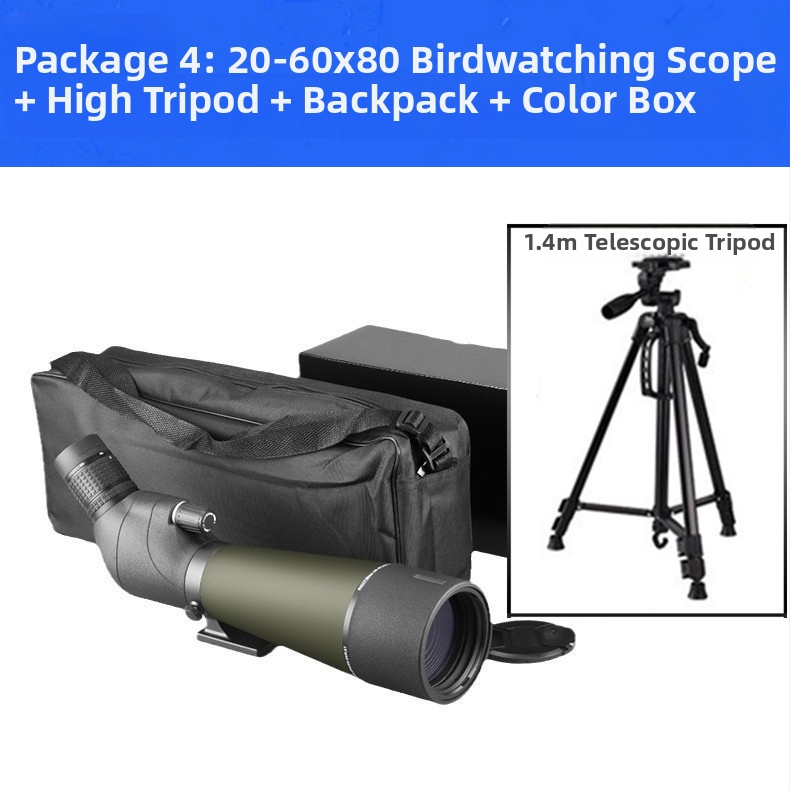 Tarpvalstybinis karštas išpardavimas 20-60X80 paukščių stebėjimo veidrodis HD naktinio matymo 80 didelio skersmens lauko paukščių stebėjimo veidrodis didmeninė prekyba