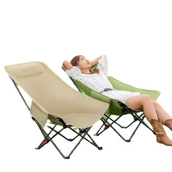 Тристепенен регулируем лунен стол, преносим домашен шезлонг, сгъваем стол с висока облегалка за къмпинг на открито, риболовен стол