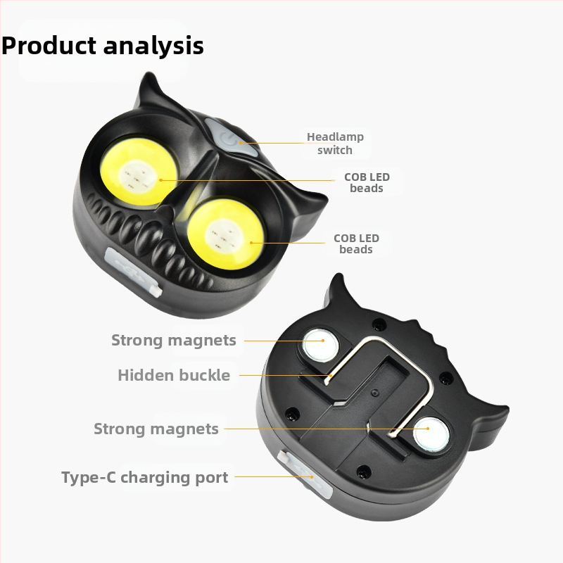 AliExpress индукционен фар със силна светлина LED мини преносим външен приключенски фар за къмпинг риболов COB предупредителен фар