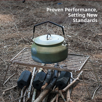 Mugav kokkupandav grill, multifunktsionaalne toiduvalmistamisrest, roostevabast terasest pliidihoidik, BBQ-grill, võrgust rest, matkapotialus