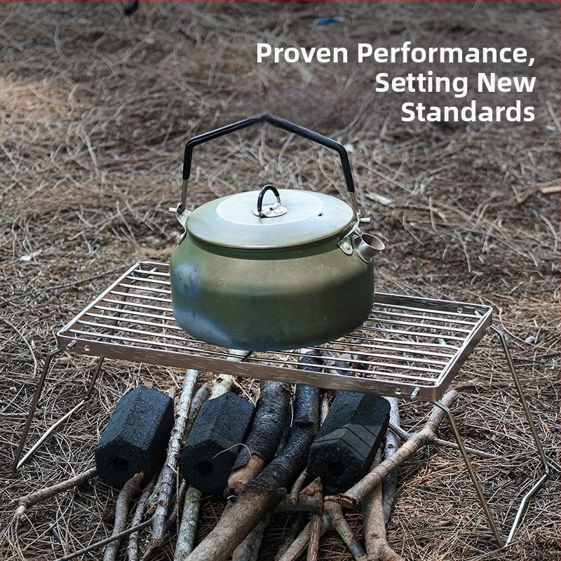 Pohodlný skladací gril, multifunkčný stojan na varenie, držiak na sporák z nehrdzavejúcej ocele, sieťovaný stojan na gril, stojan na kempingové hrnce