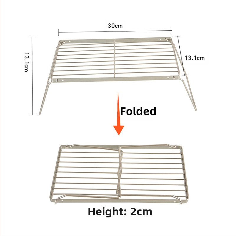 Mugav kokkupandav grill, multifunktsionaalne toiduvalmistamisrest, roostevabast terasest pliidihoidik, BBQ-grill, võrgust rest, matkapotialus
