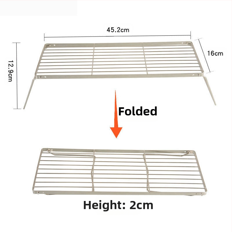 Mugav kokkupandav grill, multifunktsionaalne toiduvalmistamisrest, roostevabast terasest pliidihoidik, BBQ-grill, võrgust rest, matkapotialus