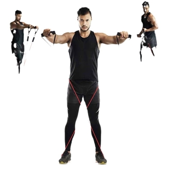 Piiriülene 11-osaline funktsionaalne TPE tõmbemasin tõmbejõuga spordivarustus sobib lihaste treenimiseks elastse köiega