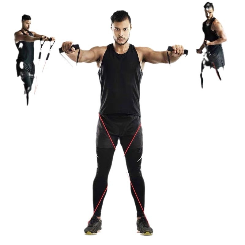 Piiriülene 11-osaline funktsionaalne TPE tõmbemasin tõmbejõuga spordivarustus sobib lihaste treenimiseks elastse köiega