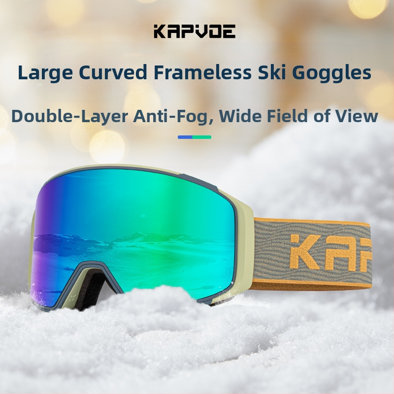 KAPVOE нови ски очила, анти-ултравиолетови магнитни, анти-замъгляващи HD, голямо зрително поле, за мъже и жени на открито