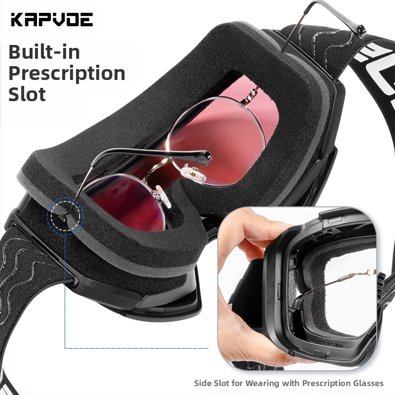 KAPVOE нови ски очила, анти-ултравиолетови магнитни, анти-замъгляващи HD, голямо зрително поле, за мъже и жени на открито