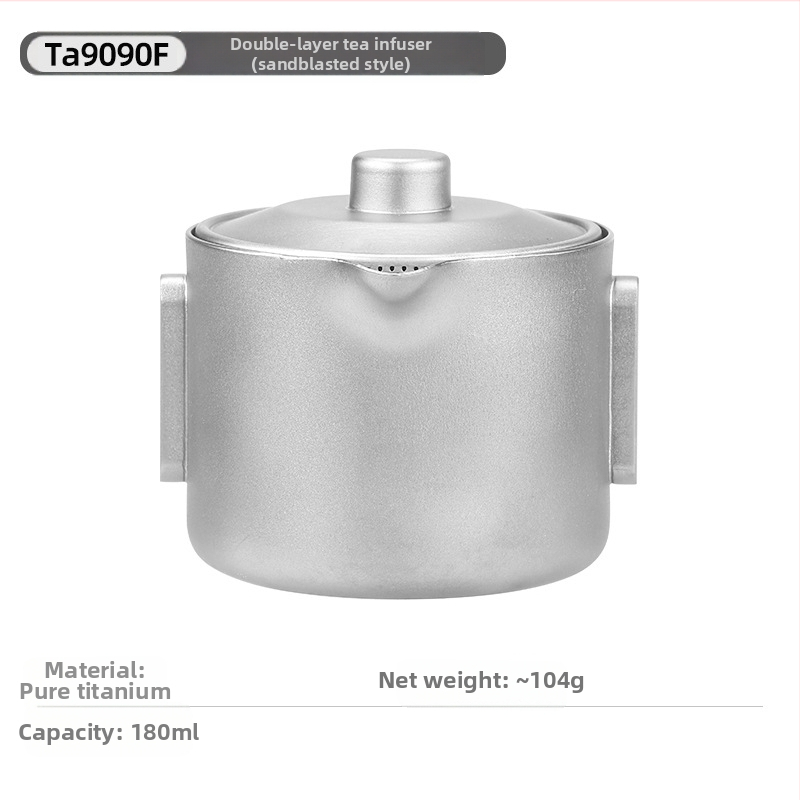 Lauko gryno titano arbatinukas Dvigubas titano greitojo puodelio kempingo kelioninis arbatos rinkinys Nešiojamas lengvas Kung Fu arbatos arbatinukas