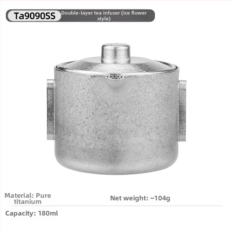 Lauko gryno titano arbatinukas Dvigubas titano greitojo puodelio kempingo kelioninis arbatos rinkinys Nešiojamas lengvas Kung Fu arbatos arbatinukas