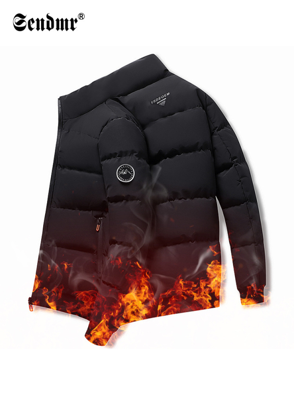 Vertikali apykaklė, šiltas medvilninis paltas, vyriškas rudens ir žiemos naujas laisvas, universalus laisvalaikio paltas, vyriška pūkinė medvilninė striukė, medvilninė striukė su medvilniniu pamušalu, medvilninė striukė su krašteliu.