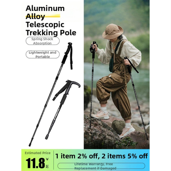 Alpinizmo personalo lazda iš anglies pluošto teleskopinės sulankstomos lazdos, profesionali lauko žygių kalnų laipiojimo įranga, neslystanti ramentė