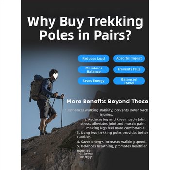 Alpinizmo personalo lazda iš anglies pluošto teleskopinės sulankstomos lazdos, profesionali lauko žygių kalnų laipiojimo įranga, neslystanti ramentė