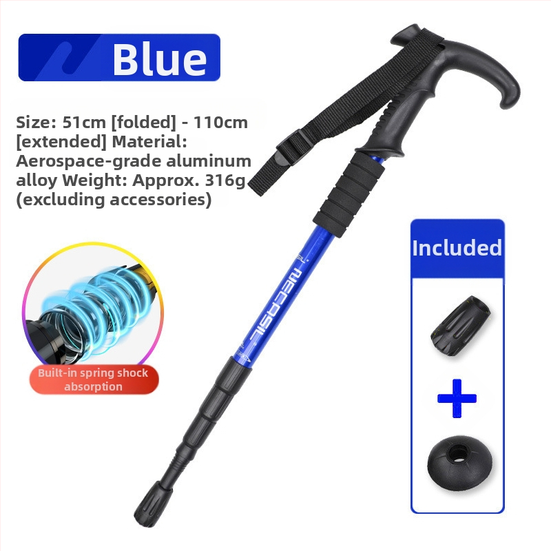 Alpinizmo personalo lazda iš anglies pluošto teleskopinės sulankstomos lazdos, profesionali lauko žygių kalnų laipiojimo įranga, neslystanti ramentė