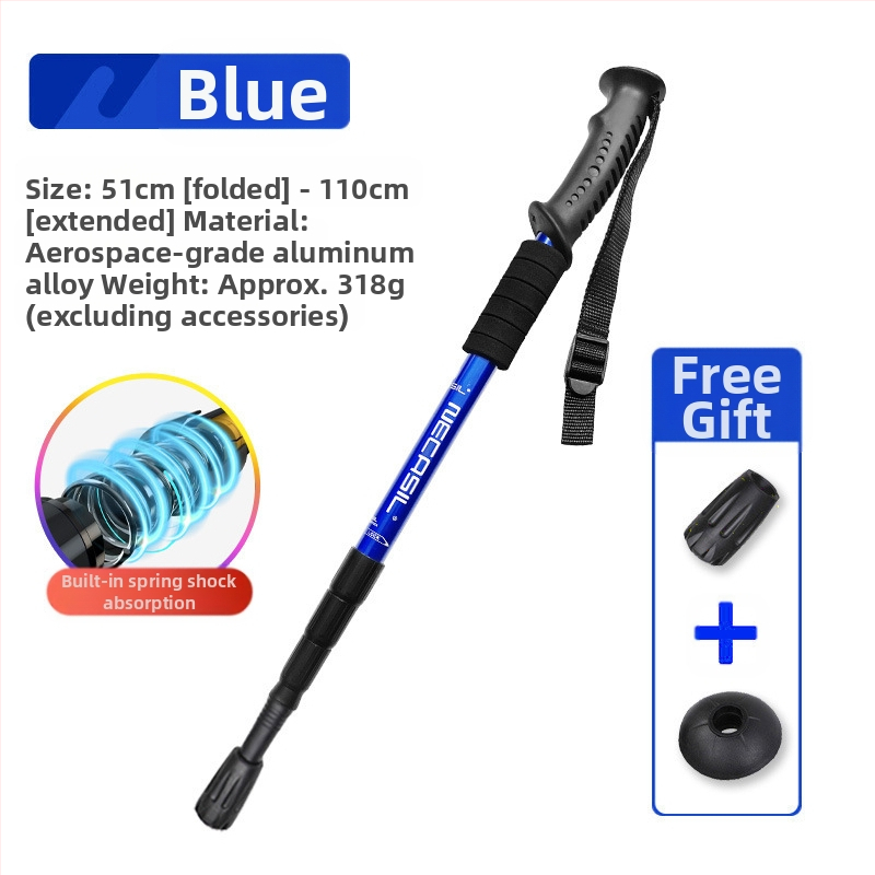 Alpinizmo personalo lazda iš anglies pluošto teleskopinės sulankstomos lazdos, profesionali lauko žygių kalnų laipiojimo įranga, neslystanti ramentė