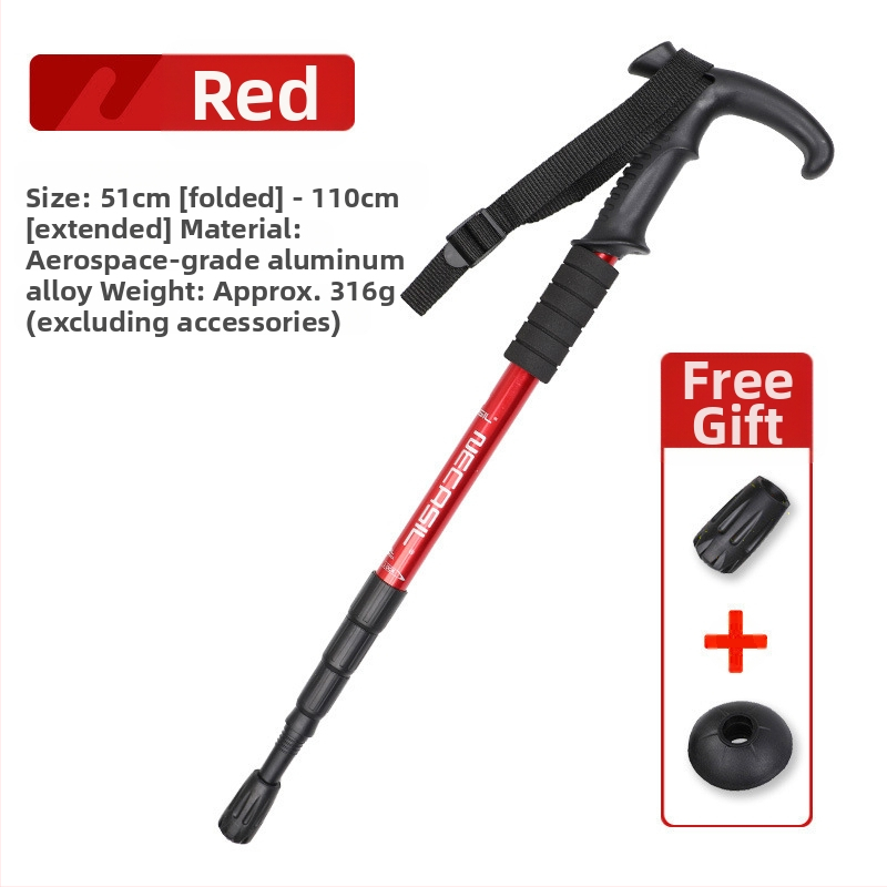 Alpinizmo personalo lazda iš anglies pluošto teleskopinės sulankstomos lazdos, profesionali lauko žygių kalnų laipiojimo įranga, neslystanti ramentė