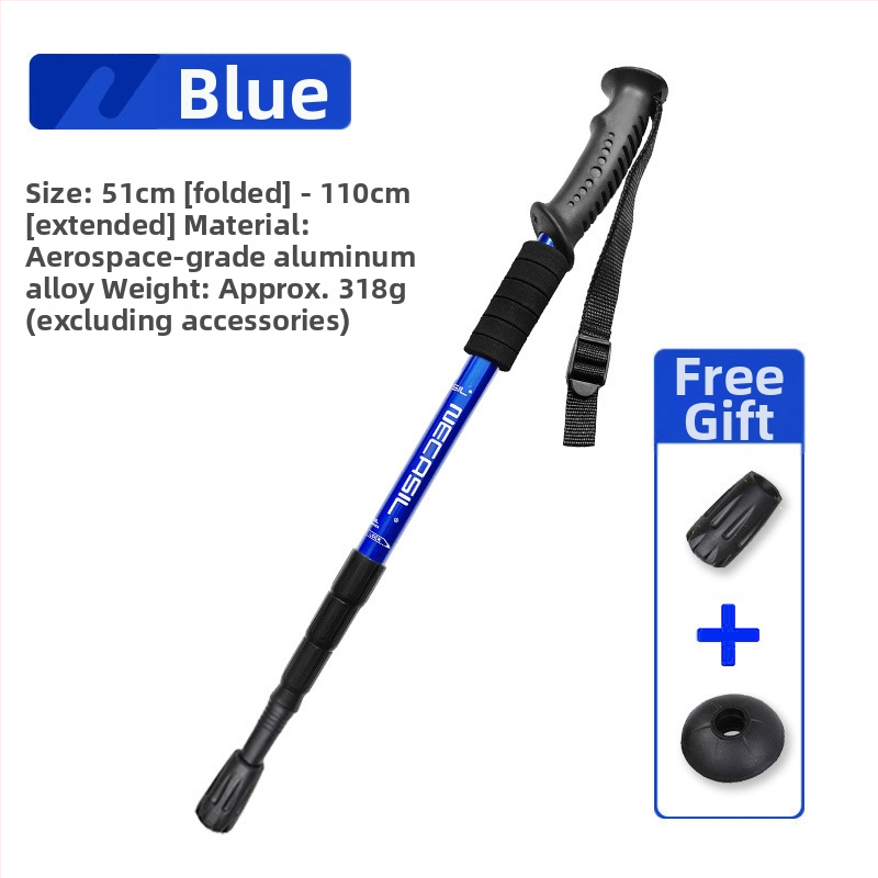 Alpinizmo personalo lazda iš anglies pluošto teleskopinės sulankstomos lazdos, profesionali lauko žygių kalnų laipiojimo įranga, neslystanti ramentė