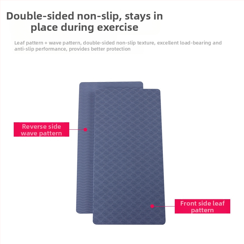 Постелка за йога правоъгълна плоска опорна постелка, подложка за лакът, преносима спортна постелка за йога от Tpe, подложка за йога за коляно