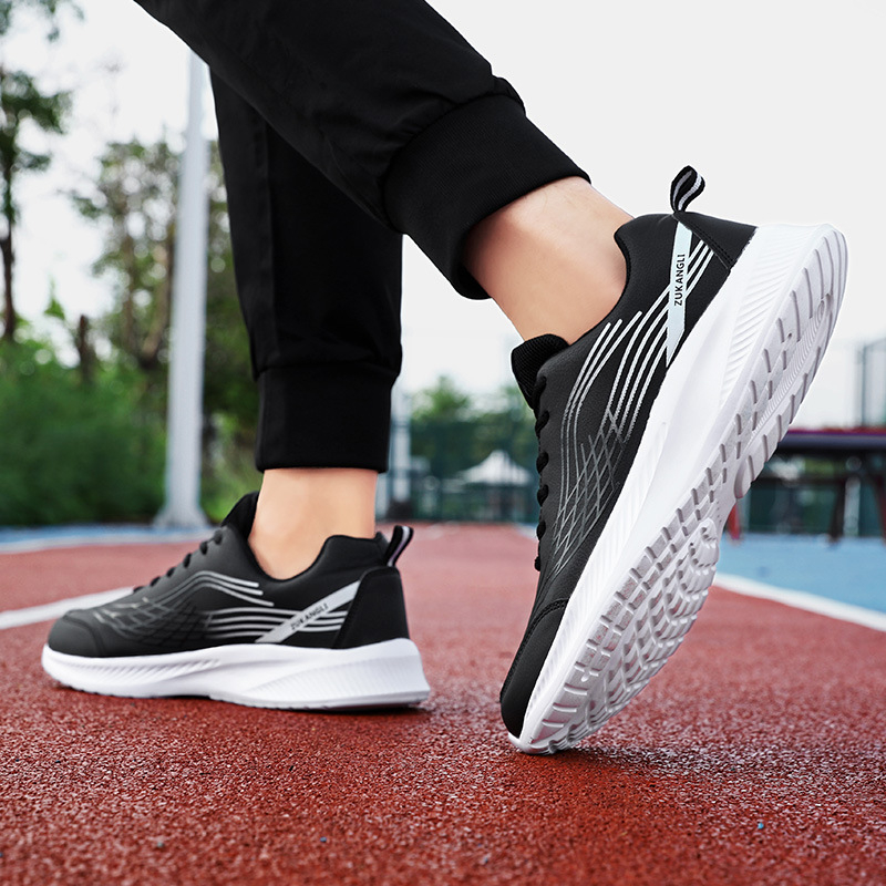 Vyriški batai 2023 m. rudens nauji, plius dydžio, odiniai juodi laisvalaikio bėgimo bateliai, vyriški amortizaciniai sportbačiai, vienetiniai, pristatymas