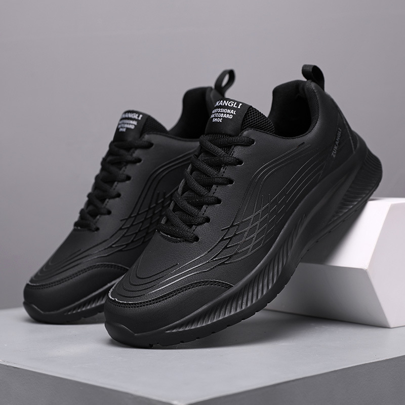 Vyriški batai 2023 m. rudens nauji, plius dydžio, odiniai juodi laisvalaikio bėgimo bateliai, vyriški amortizaciniai sportbačiai, vienetiniai, pristatymas