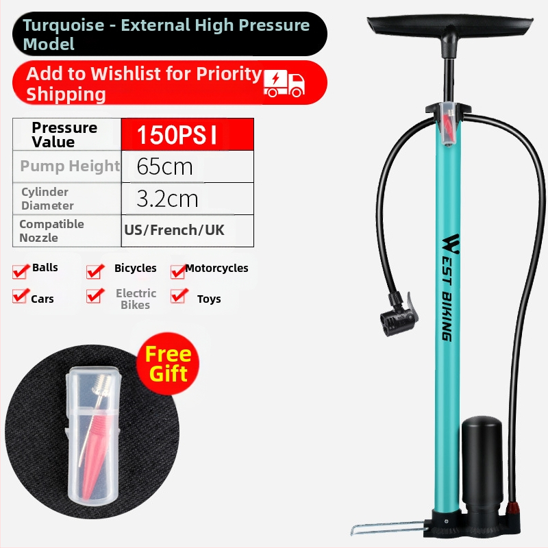 „West Rider“ aukšto slėgio siurblys kalnų dviračiui, nešiojamam automobiliui, krepšiniui, akumuliatoriui, automobiliui, motociklui, siurbliui