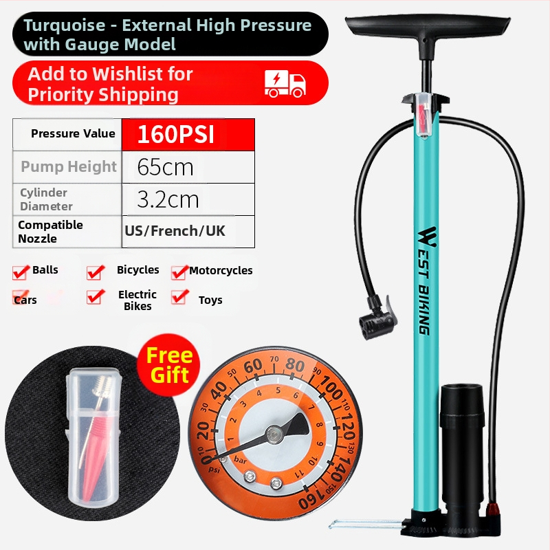 „West Rider“ aukšto slėgio siurblys kalnų dviračiui, nešiojamam automobiliui, krepšiniui, akumuliatoriui, automobiliui, motociklui, siurbliui