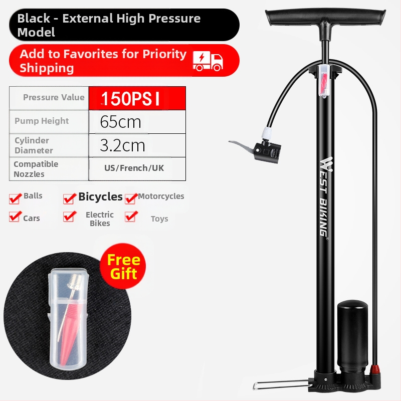 „West Rider“ aukšto slėgio siurblys kalnų dviračiui, nešiojamam automobiliui, krepšiniui, akumuliatoriui, automobiliui, motociklui, siurbliui