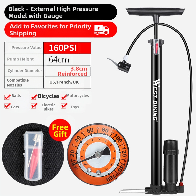 „West Rider“ aukšto slėgio siurblys kalnų dviračiui, nešiojamam automobiliui, krepšiniui, akumuliatoriui, automobiliui, motociklui, siurbliui