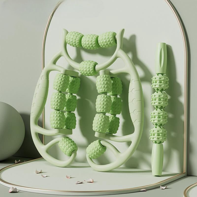 18-rattaline lahja jala artefaktirõnga klamber jalamassaaži rullrullik lihaste venitusmassaaž