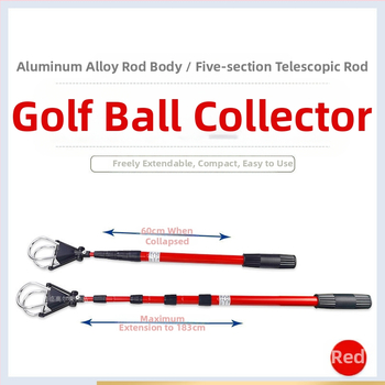 Επιλογέας μπάλας γκολφ, επιλογέας μπάλας πέντε τμημάτων, αναδιπλούμενος επιλογέας μπάλας, άξονας από κράμα αλουμινίου, αξεσουάρ γηπέδου γκολφ 3 χρώματα
