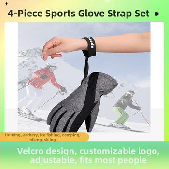 Amazon 4 daļu sporta ziemas slēpošanas cimdi ar elastīgu plaukstas siksnu vīriešiem un sievietēm, kas piekarami āra cimdu aksesuāri