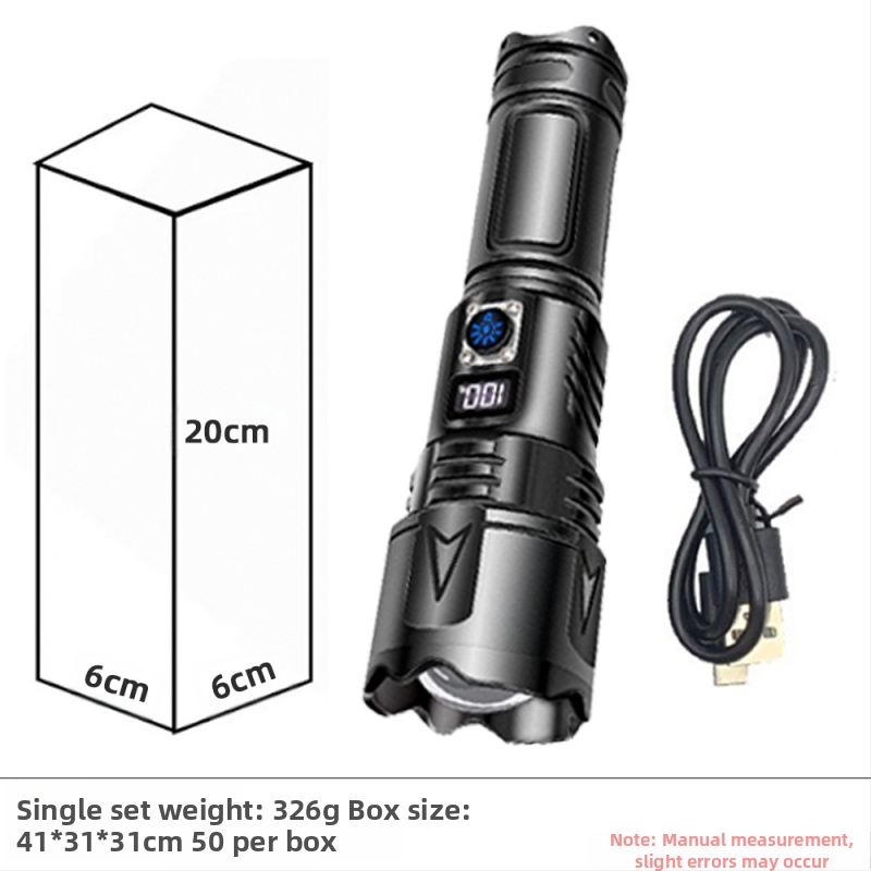 Piiriüleselt müüdavad alumiiniumisulamist taskulampide tootjad hulgimüügis multifunktsionaalne suure luumeniga laadiv välistingimustes kasutatav tugeva valgusega LED-taskulamp