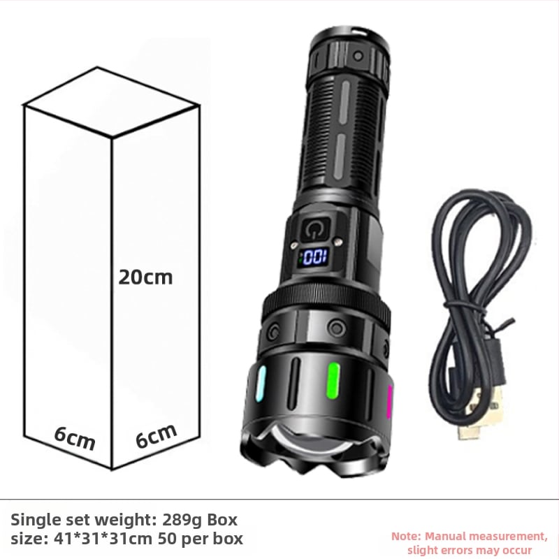 Piiriüleselt müüdavad alumiiniumisulamist taskulampide tootjad hulgimüügis multifunktsionaalne suure luumeniga laadiv välistingimustes kasutatav tugeva valgusega LED-taskulamp