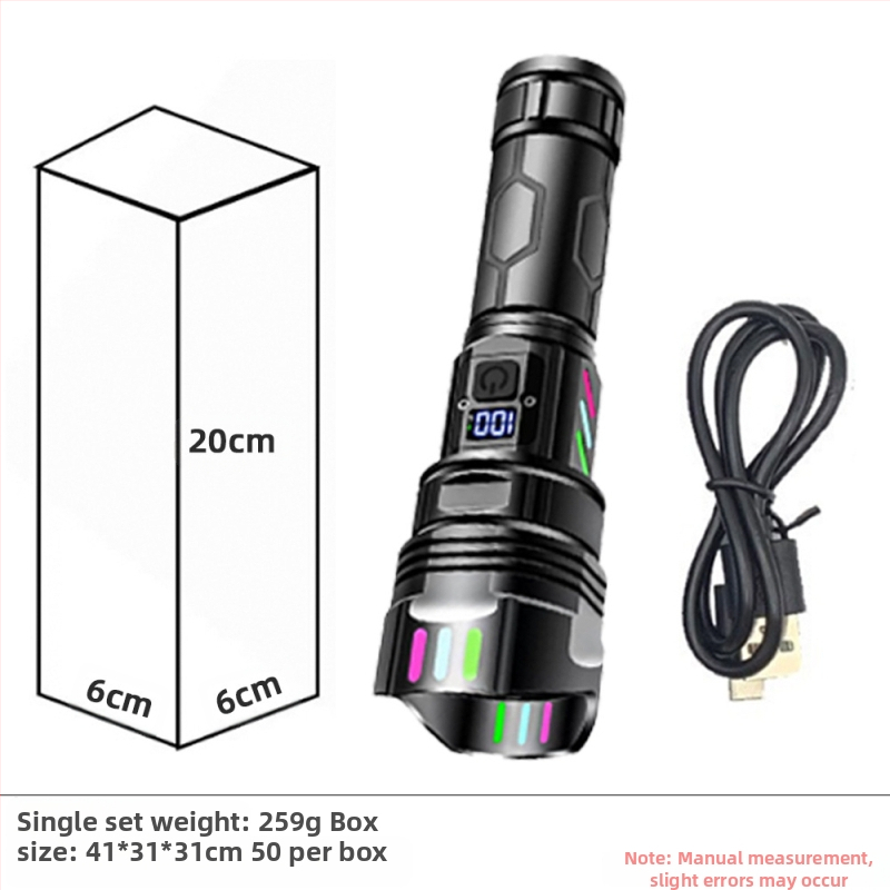 Piiriüleselt müüdavad alumiiniumisulamist taskulampide tootjad hulgimüügis multifunktsionaalne suure luumeniga laadiv välistingimustes kasutatav tugeva valgusega LED-taskulamp