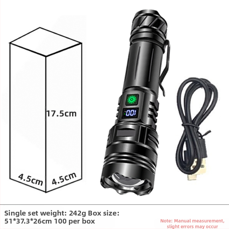 Piiriüleselt müüdavad alumiiniumisulamist taskulampide tootjad hulgimüügis multifunktsionaalne suure luumeniga laadiv välistingimustes kasutatav tugeva valgusega LED-taskulamp