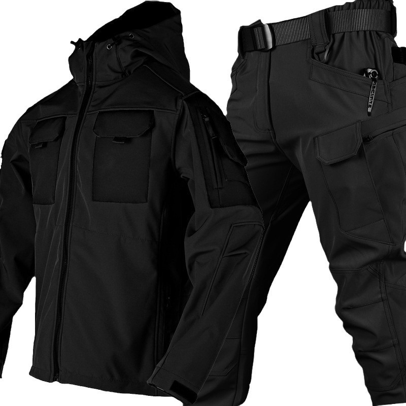 Scarabs Outdoor Tactical Soft Shell jaka Vīriešu rudens un ziemas daudzfunkcionāls kamuflāžas kostīms ar vilnas oderi Sabiezināts Silts