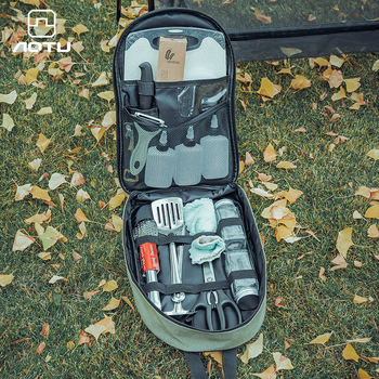 Välistingimustes kasutatavate söögiriistade ja köögitarvete komplekt, telkimisvarustus, kaasaskantav hoiukott, köögitarbed, lauanõud, pikniku- ja telkimiskott, tühi kott