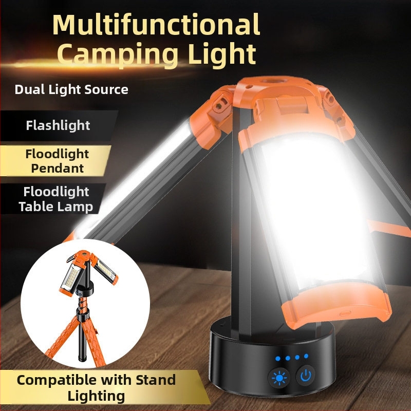 Нова тристранична скоба за фенерче 1.8 м, силна светлина, зареждаща се къмпинг светлина за открито с дълга издръжливост, аварийна работна светлина