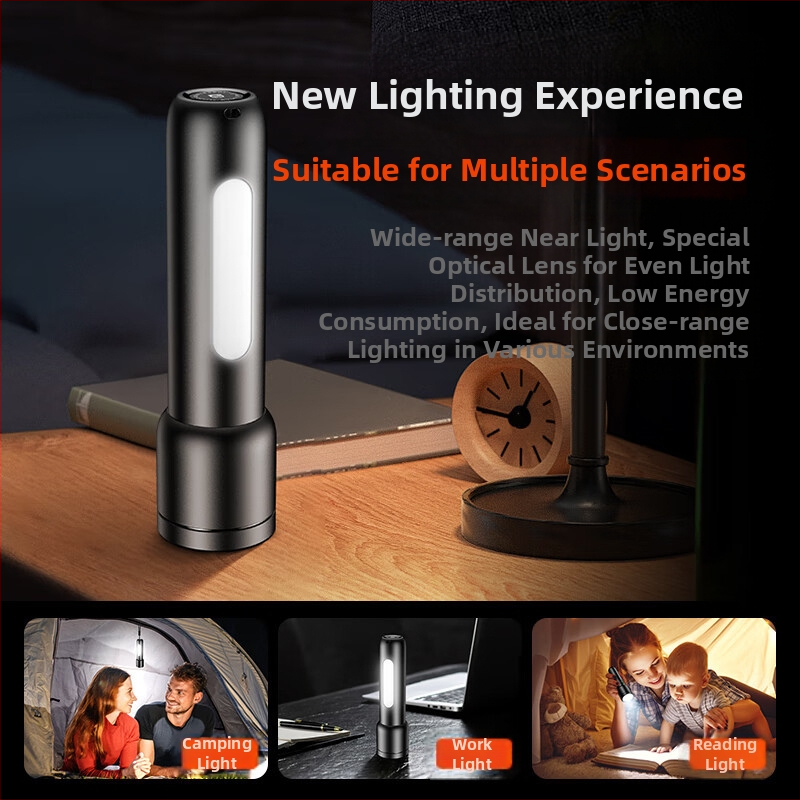 Philips силна светлина, супер ярък, ABS материал, телескопичен вариоумен фенер със странични светлини, преносим за външен монтаж с голям обхват