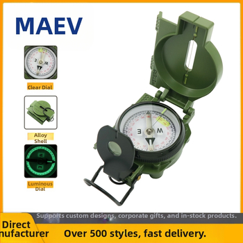 Välistingimustes kasutatav multifunktsionaalne kompass telkimiseks, maastikul kasutamiseks, põhjapoolse geoloogia kompass, Ameerika sõduri lahinguvarustus, metall