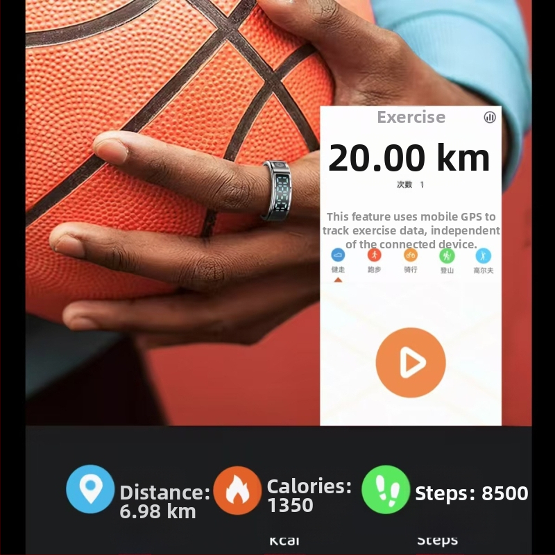 Черна технология дигитален дисплей интелигентен пръстен за наблюдение на пулса кръв кислород сън здраве стъпка движение