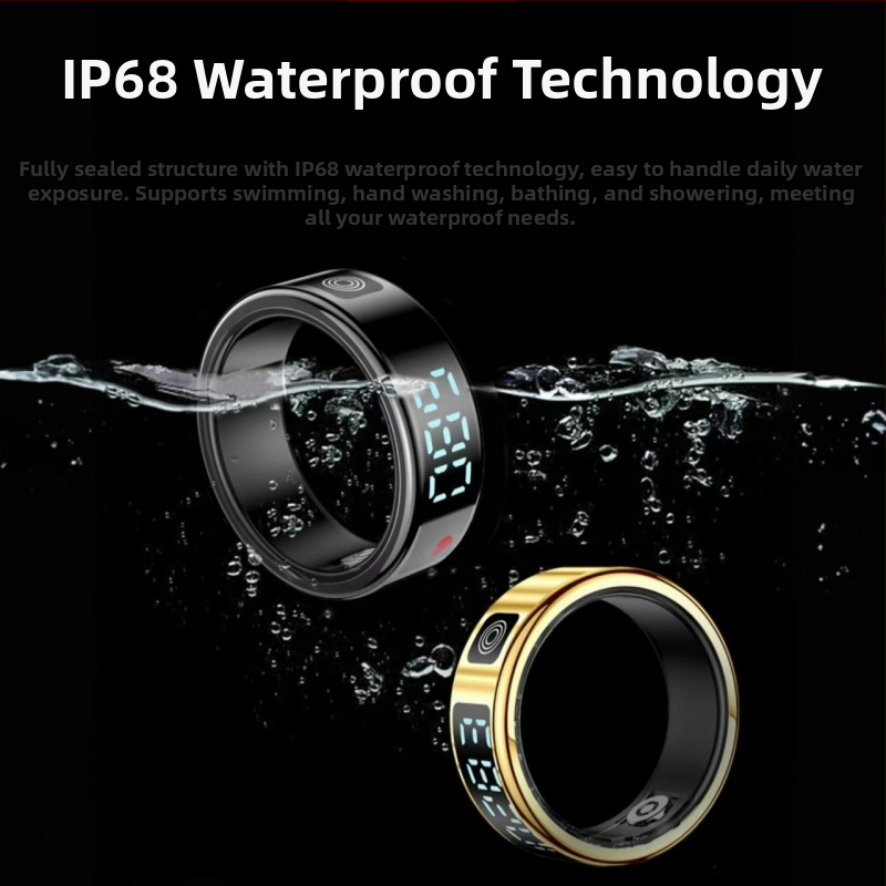 Черна технология дигитален дисплей интелигентен пръстен за наблюдение на пулса кръв кислород сън здраве стъпка движение