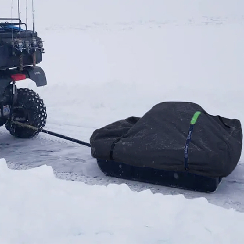 Naujas tarpvalstybinis rogių uždangalas nuo sniego, lauko poledinės žūklės rogių uždangalas, apsauginis rogių automobilio uždangalas, rogių uždangalas poledinei žūklei.