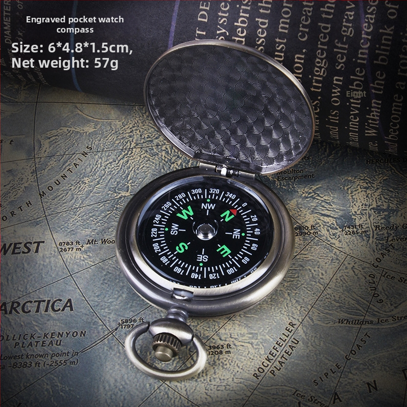 Lauko kompaso kišeninis laikrodis, didelio tikslumo daugiafunkcis studentų tikslus vandeniui atsparus sportinis automobilis, šiaurės kompaso instrumentas